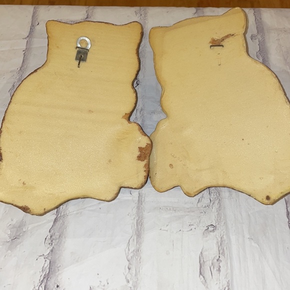 Vintage 70s Owl Pair Set of Two Foam Wall Hangings MCM - Picture 7 of 9